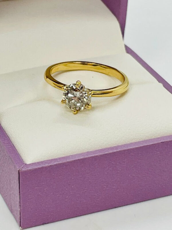 18K Tiffany Style Natural Diamond 1.00 Carat G Color I2 - Image 2