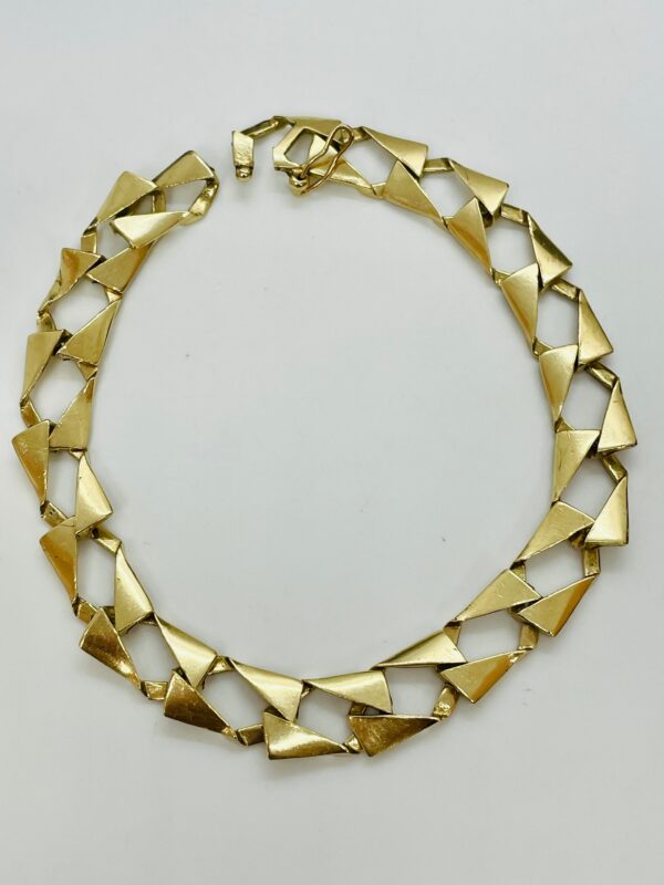 10k Gold Curb Link Men's Bracelet 8.5" 8mm