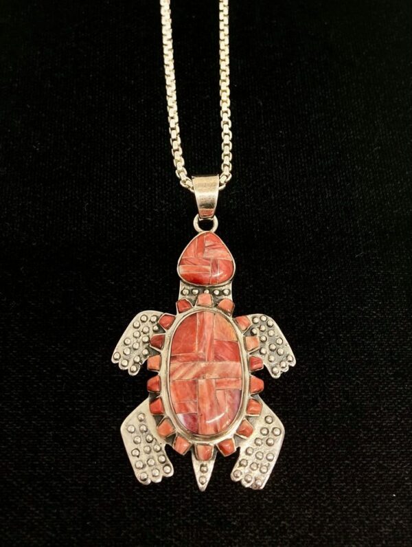 925 Sterling Silver 26" Chain + Turtle Pendant