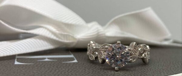 Stunning Ring Design- White Gold Finish Engagement Ring with 1ct Zsophia Diamond - Image 3