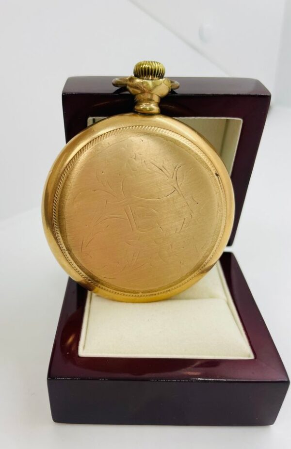 Waltham 14karat Solid Gold Wind up Antique Pocket Watch in Good working Condition - Image 2